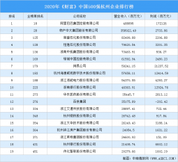 2020中国500强杭州企业榜出炉